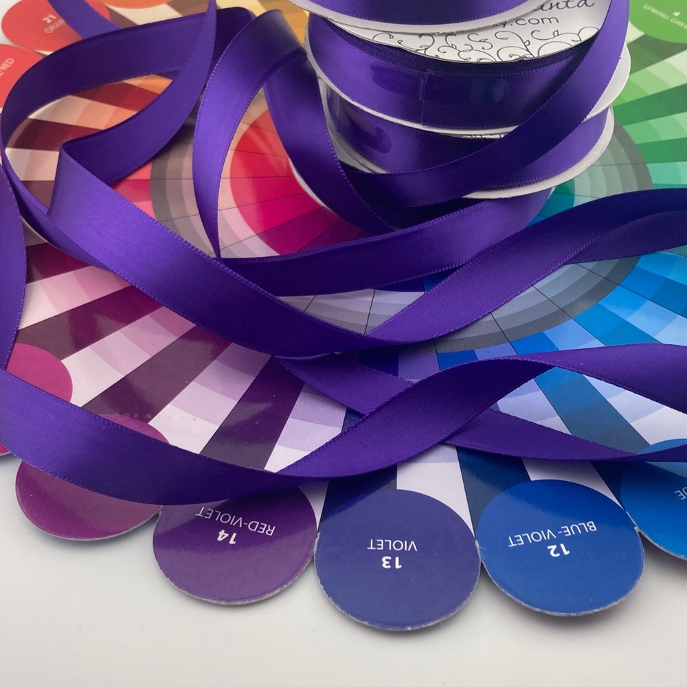 5) Royal Purple Ribbon 5/8" 6yd Crafts Wedding Gifts Offray Coin Edge